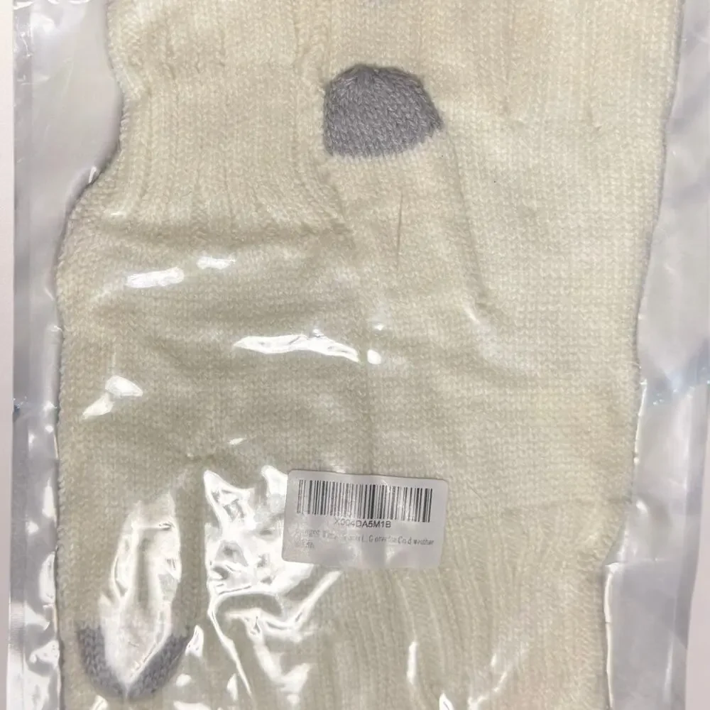 Ivory Touchscreen Cable Knit Winter Gloves NWT